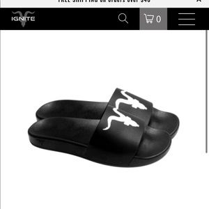 SOLD Ignite Slides Black with White Logo Women’s Size 7